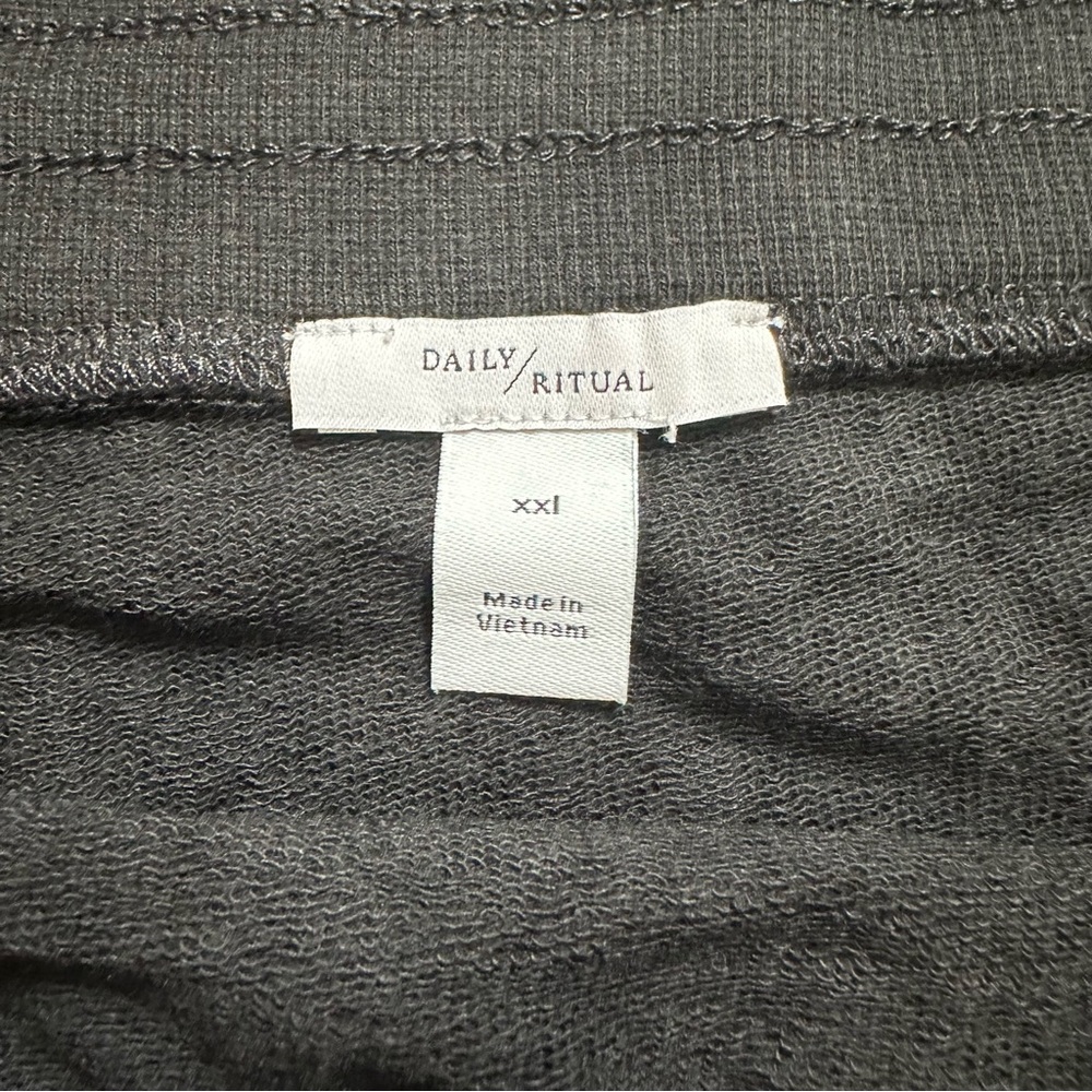 NWT! Daily Ritual Skirt, Sweatshirt, Black, Drawstring, Modal Blend, XXL - Picture 7 of 10